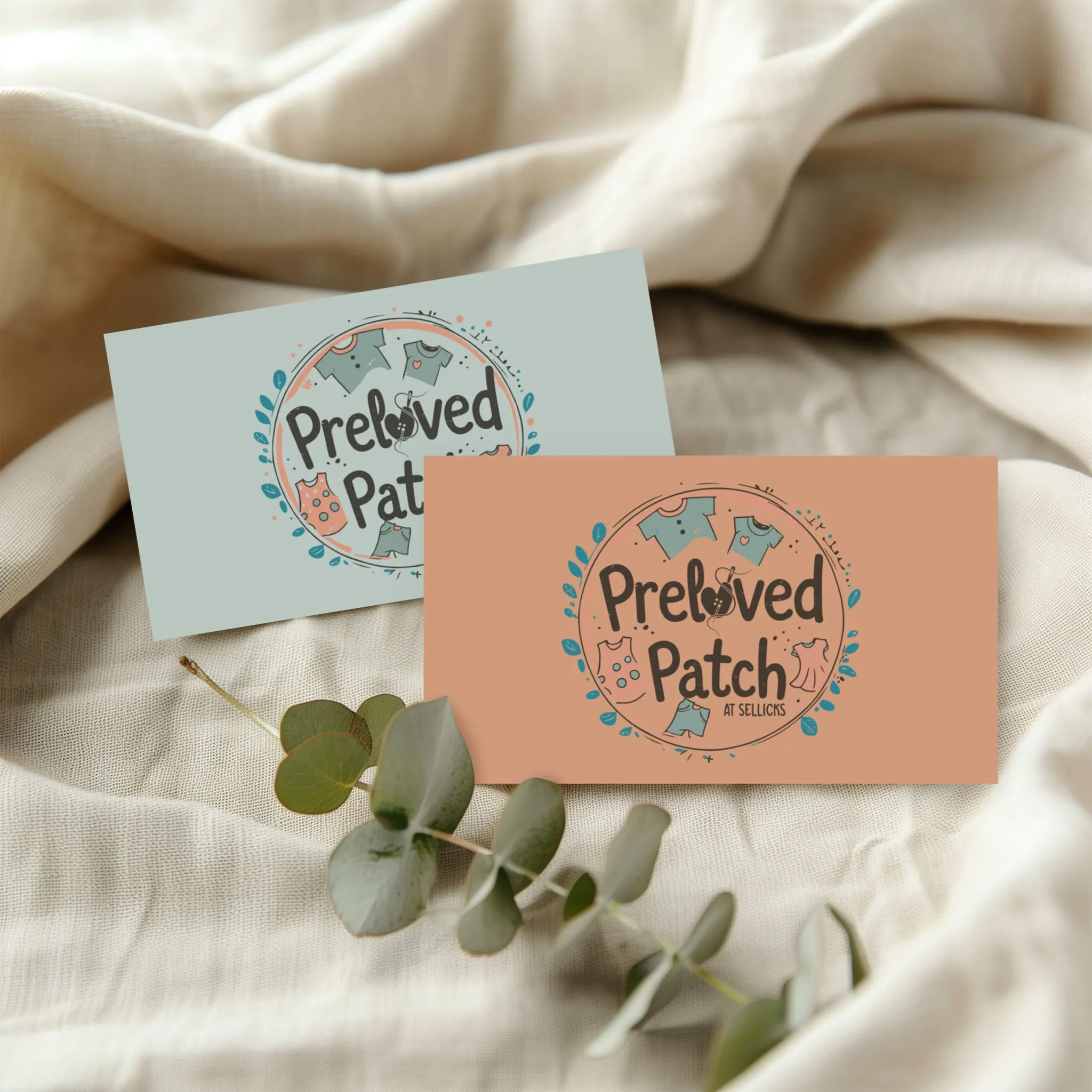 A branded business card and stationery design on a desk