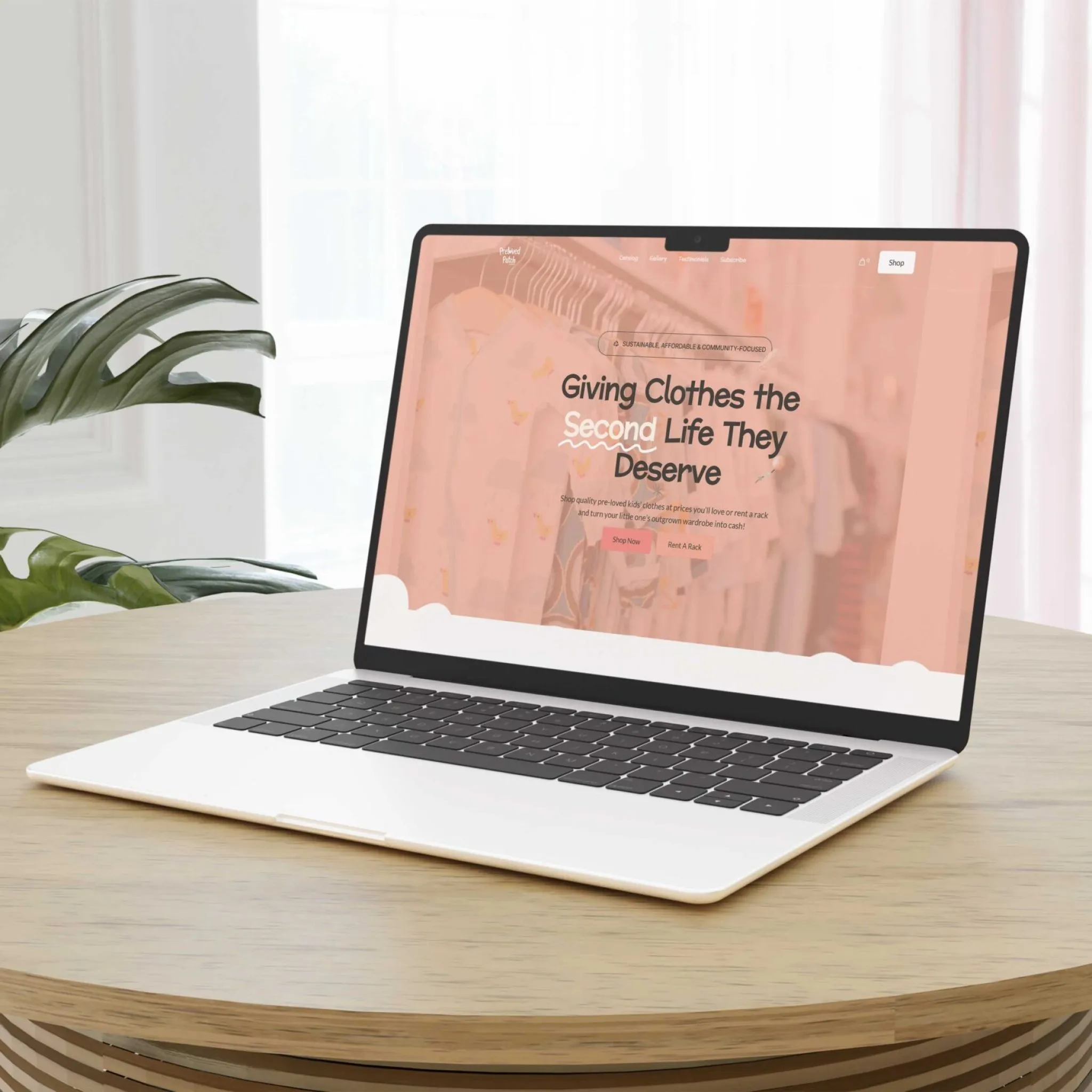 A laptop showing a freshly redesigned website